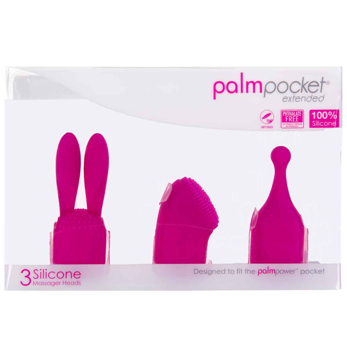 PalmPocket Extended – Silicone Massage Heads – For Use with PalmPower Pocket – Pink - Image 2
