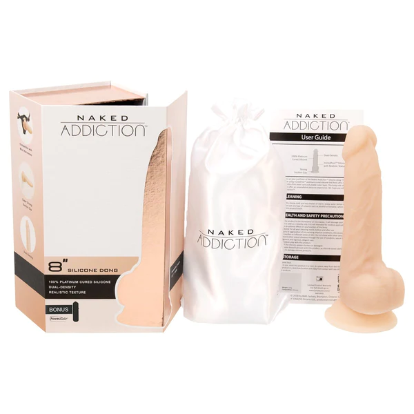 Naked Addiction 8" Silicone Dual Density Dildo - Image 4