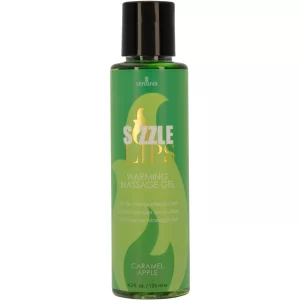 Sensuva Sizzle Lips – Edible Warming Massage Gel – 4.2 oz - Caramel Apple