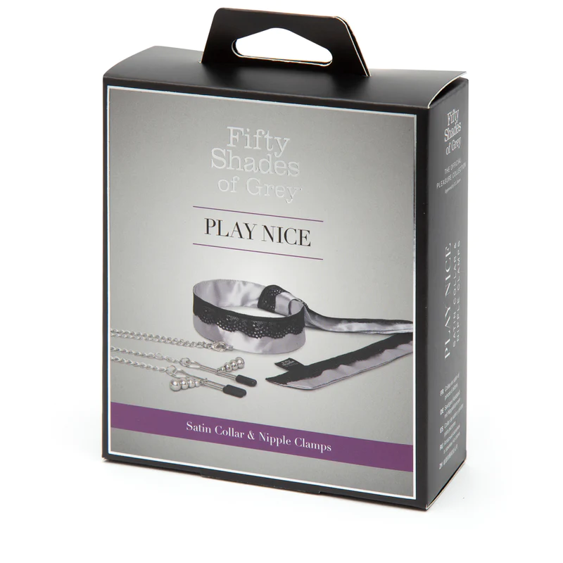 Fifty Shades of Grey® Play Nice Satin & Lace Collar & Nipple Clamps - Image 2
